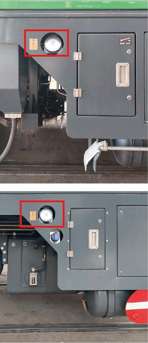 Abbildung zu Schritt 1–5: Tankdeckel zur Dieselbetankung an der Aussenseite des Triebfahrzeugs entfernen.